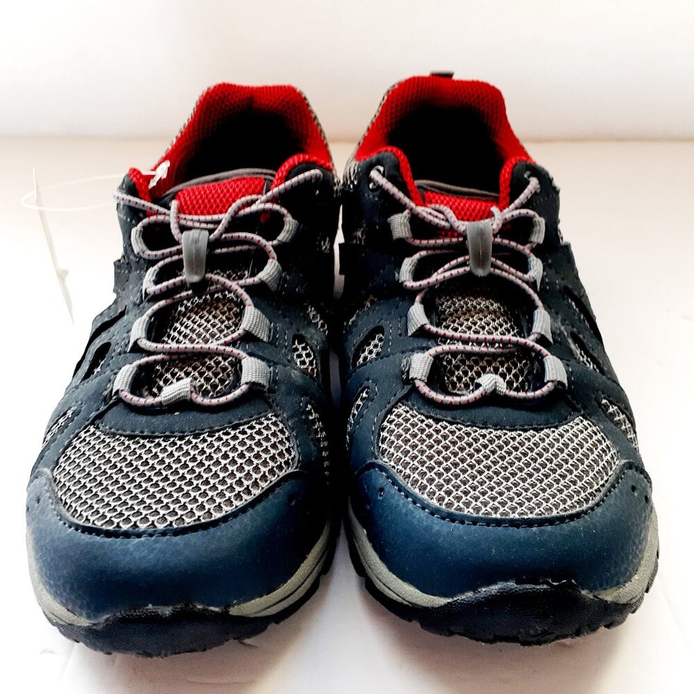 Wave Zone Boys Shoes River Gray Mesh Bungee Hiking Size 4 New